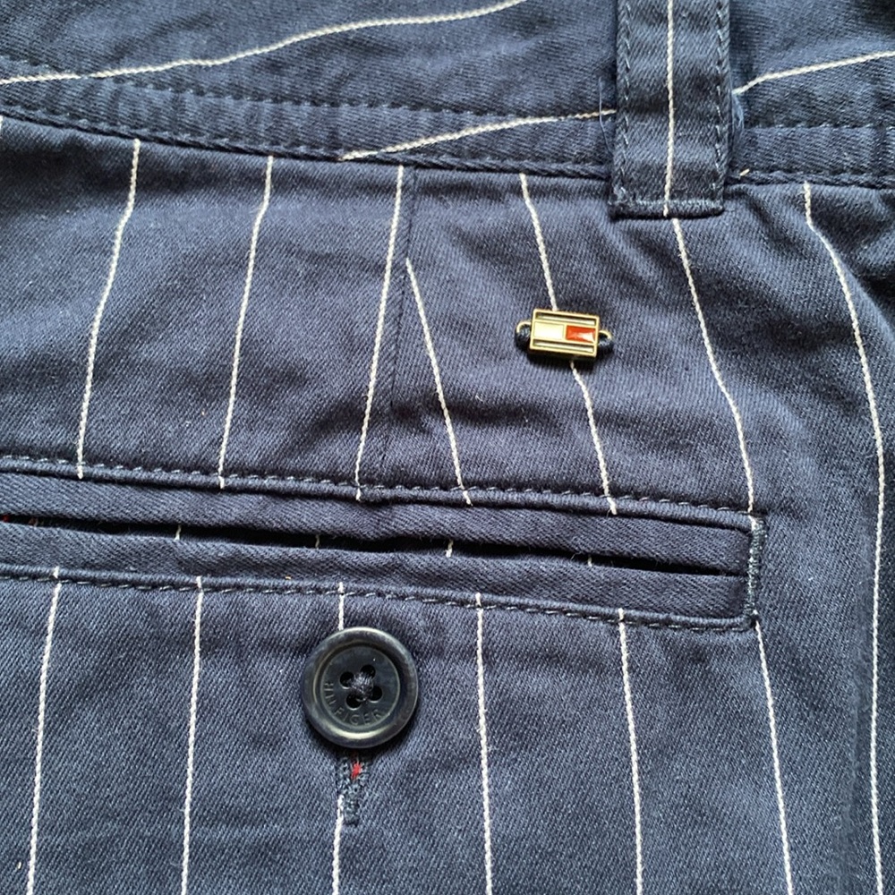 Navy Pinstripe Women's Pants - Picture 3 of 6